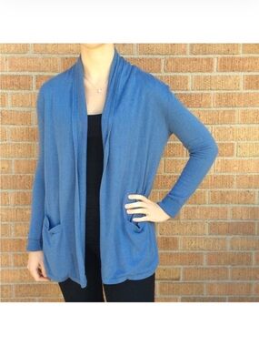Blue Open-Front Women’s Cardigan Sweater